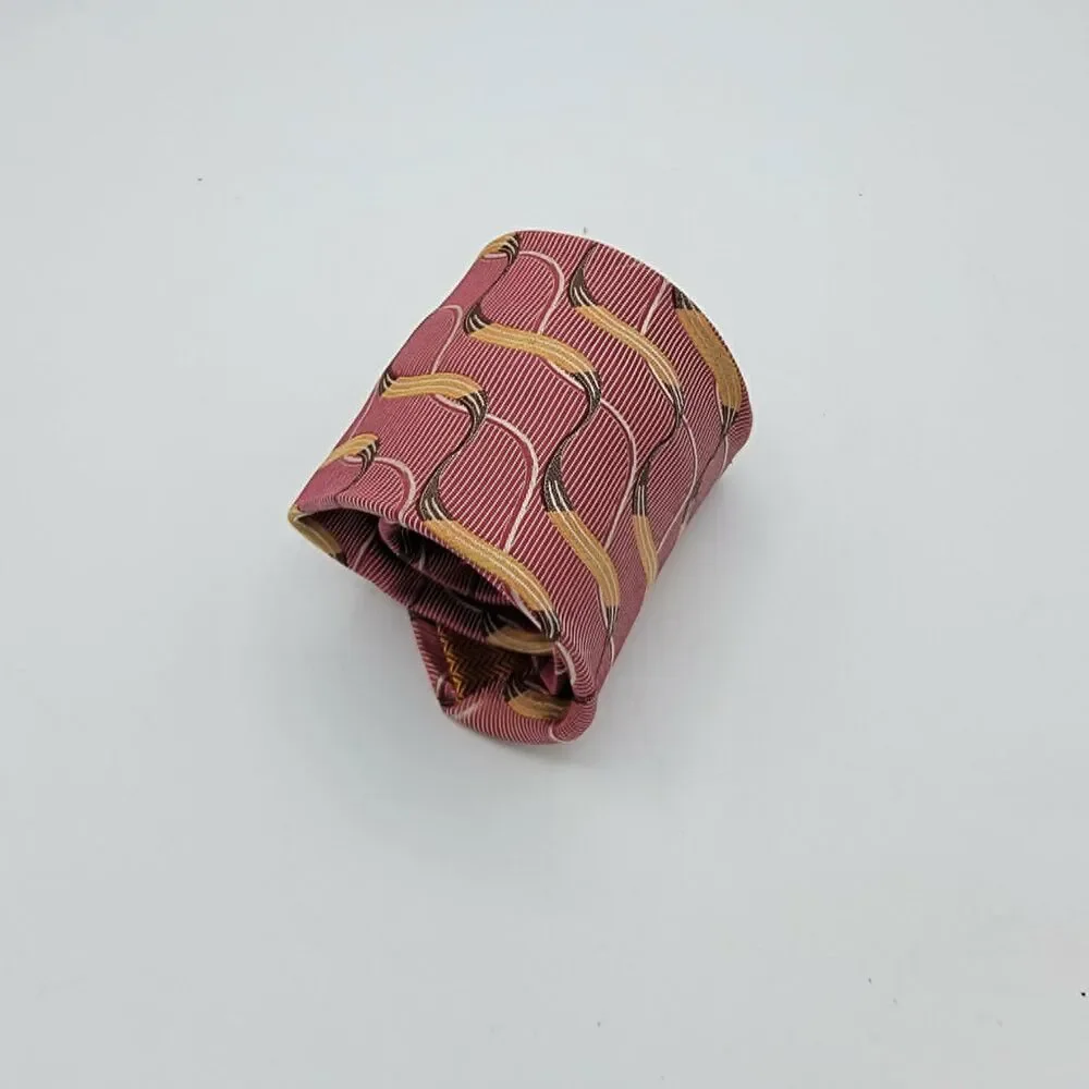 Mens Chelsea Robert Talbot Necktie pink, red Silk Tie size 60x 4